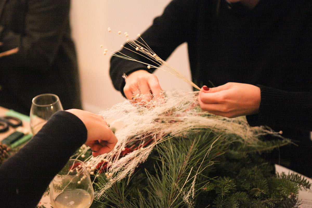 Atelier couronne de Noël + dégustation vin nature