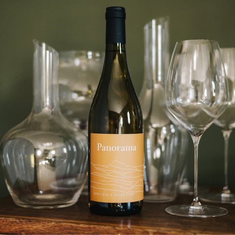 Bouteille de vin blanc naturel du Domaine Les Hautes Terres à Limoux : Panorama blanc. Un vin nature à partager, en importation privée au Québec. Parfait pour vos accords mets-vins grâce à la sélection de Le vin dans les voiles.