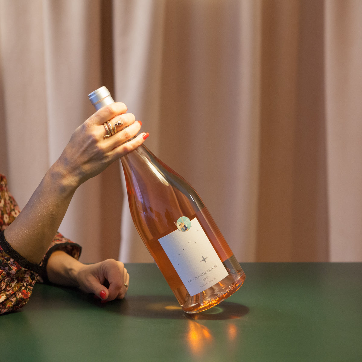 Bouteille de vin nature en magnum 1,5 litre, vin rosé du Domaine La Grande Ourse en Côtes-du-Rhône : La grande ourse rosé. (image : 1 sur 3)